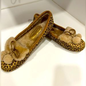 Sz 8 Cole Hahn Leopard Driving Shows w/fur inside